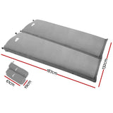 Weisshorn Self Inflating Mattress Camping Sleeping Mat Air Bed Double Set Grey - Front View