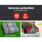 Weisshorn Self Inflating Mattress Camping Sleeping Mat Air Bed Double Set Grey - Rear View