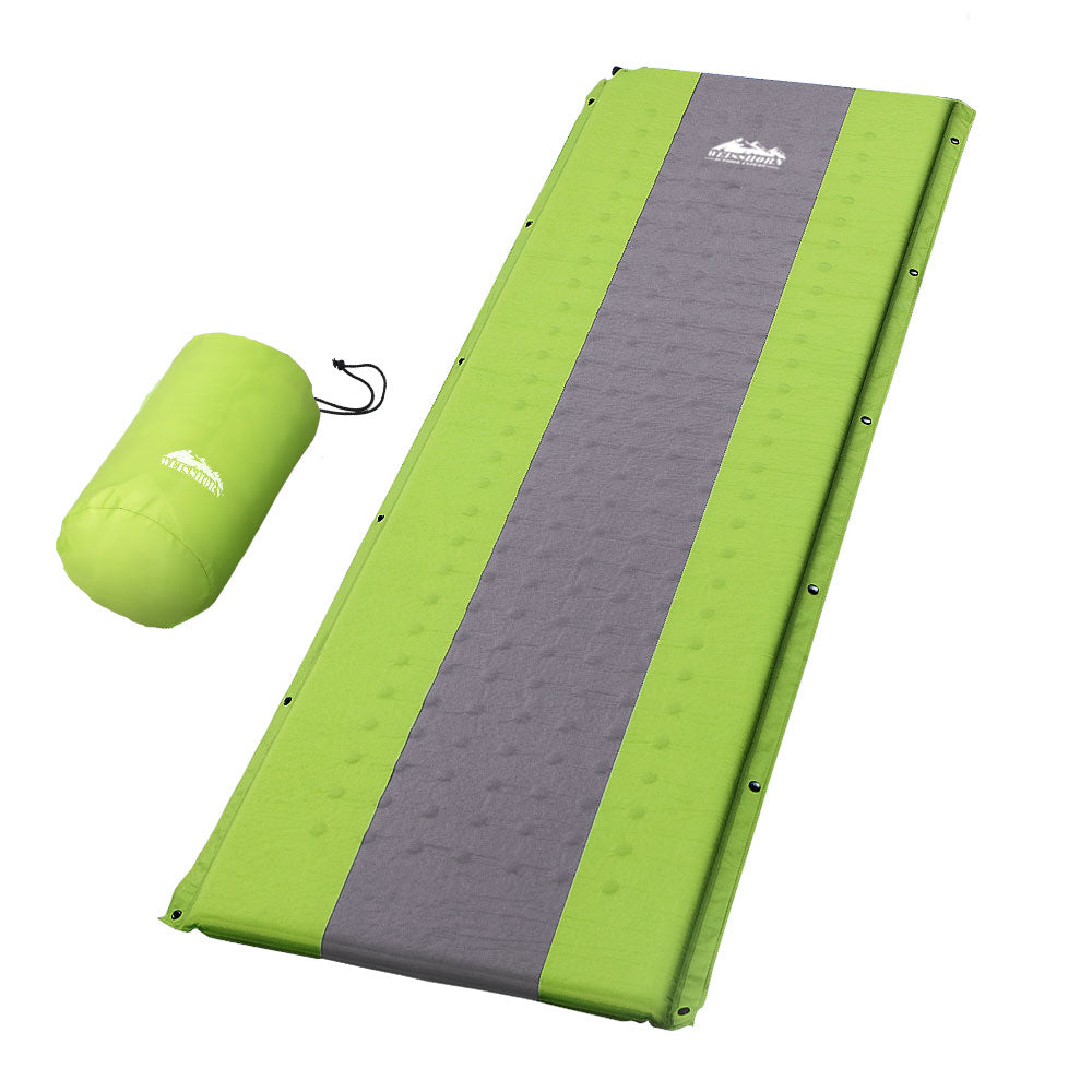 Weisshorn Green Self-Inflating Camping Sleeping Mat - Single Air Bed Pad
