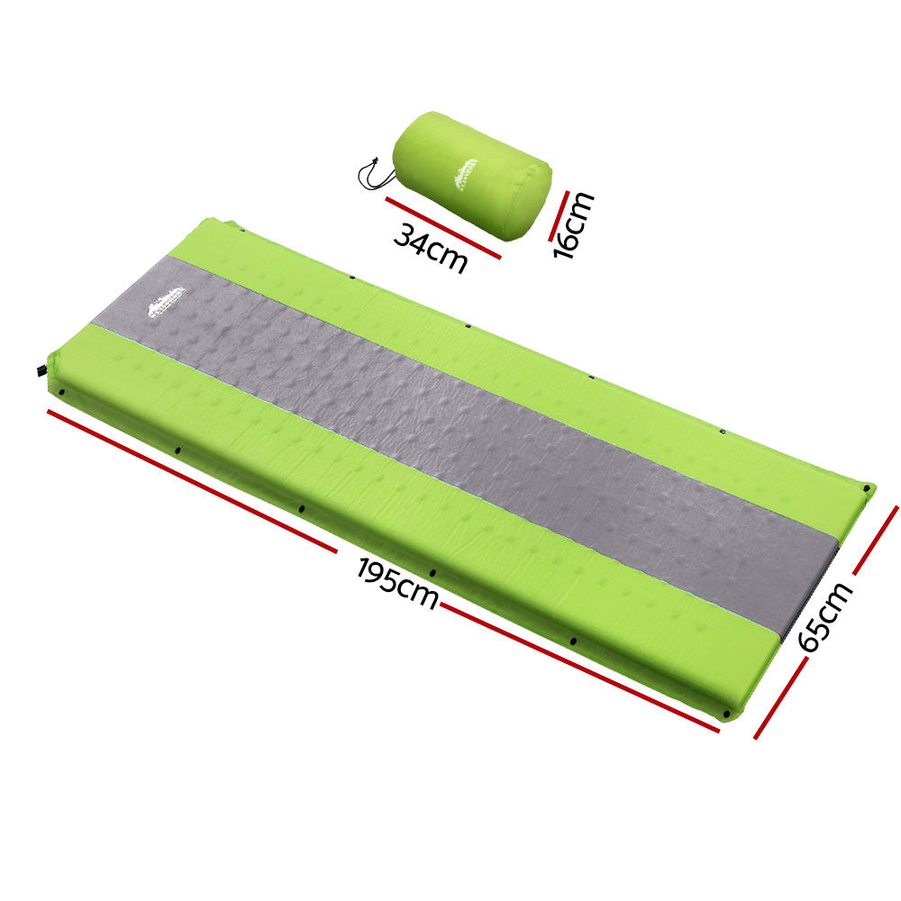 Weisshorn Green Self-Inflating Camping Sleeping Mat - Single Air Bed Pad