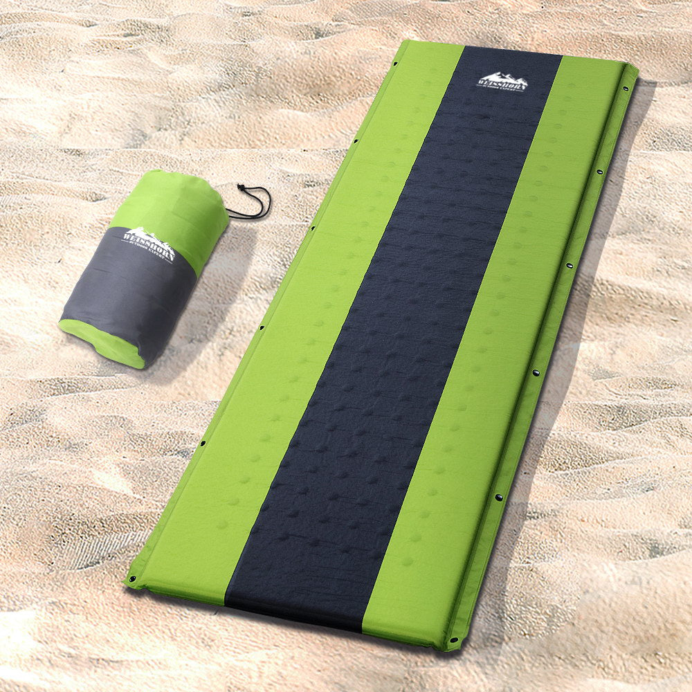 Weisshorn Green Self-Inflating Camping Sleeping Mat - Single Air Bed Pad