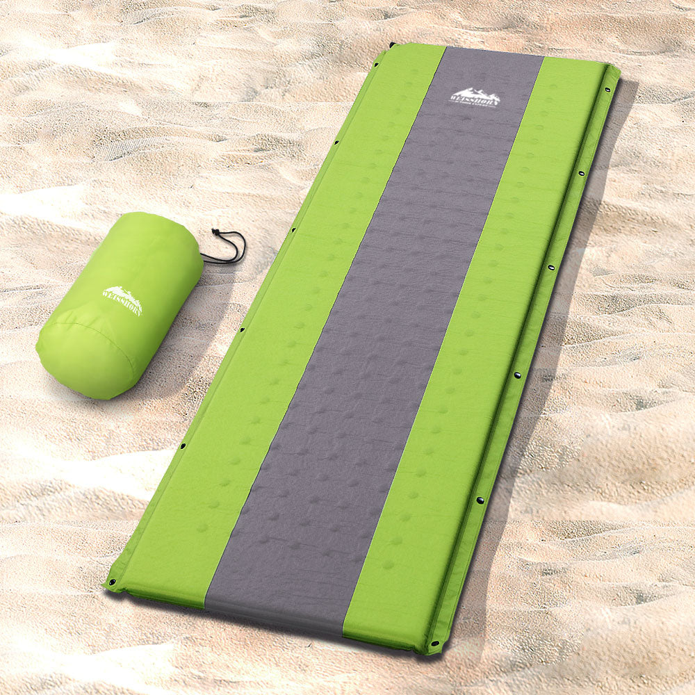 Weisshorn Green Self-Inflating Camping Sleeping Mat - Single Air Bed Pad