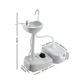 Weisshorn Camping Basin Portable Hand Wash Sink Stand 43L Capacity - Front View
