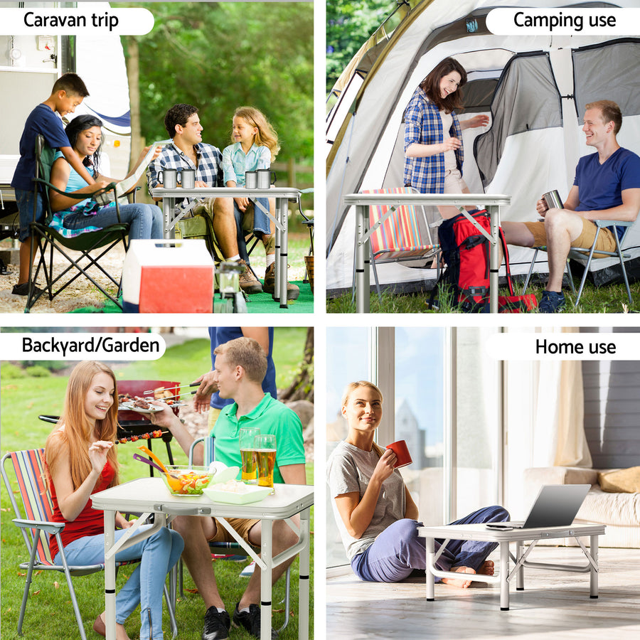Weisshorn Folding Camping Table 60CM Adjustable Portable Outdoor Picnic Desk, Portable