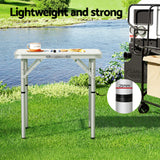 Weisshorn Folding Camping Table 60CM Adjustable Portable Outdoor Picnic Desk - 45-Degree Angle
