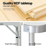 Weisshorn Folding Camping Table 60CM Adjustable Portable Outdoor Picnic Desk - Rear View