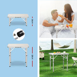 Weisshorn Folding Camping Table 60CM Adjustable Portable Outdoor Picnic Desk