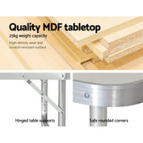 Weisshorn Folding Camping Table 90CM Adjustable Portable Outdoor Picnic Desk - Rear View