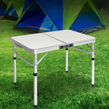 Weisshorn Folding Camping Table 90CM Adjustable Portable Outdoor Picnic Desk - Low Angle