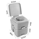 Weisshorn 20L Portable Camping Toilet Outdoor Flush Potty Boating With Bag - Front View