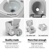 Weisshorn 20L Portable Camping Toilet Outdoor Flush Potty Boating With Bag - Top-Down View