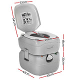 Weisshorn 22L Portable Camping Toilet Outdoor Flush Potty Boating - Front View