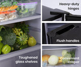 GECKO 70L Portable Bar Fridge and Freezer 12V/24V for Camping, Caravans, Black