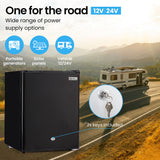 GECKO 70L Portable Bar Fridge and Freezer 12V/24V for Camping, Caravans, Black - Top-Down View