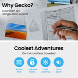 GECKO 70L Portable Bar Fridge and Freezer 12V/24V for Camping, Caravans, Black