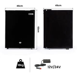 GECKO 70L Portable Bar Fridge and Freezer 12V/24V for Camping, Caravans, Black - Rear View