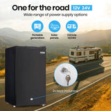 GECKO 95L Portable Upright Fridge, 12V/24V for Motorhome, Caravan, Black