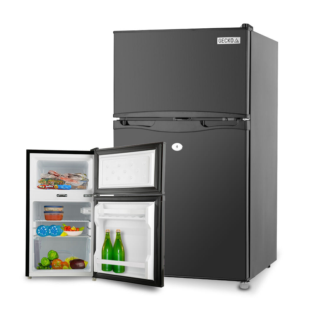 GECKO 95L Portable Upright Fridge, 12V/24V for Motorhome, Caravan, Black
