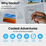 GECKO 95L Portable Upright Fridge, 12V/24V for Motorhome, Caravan, Black - 45-Degree Angle