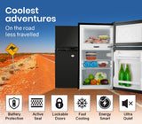 GECKO 95L Portable Upright Fridge, 12V/24V for Motorhome, Caravan, Black - Top-Down View