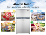 GECKO 95L Portable Upright Fridge, 12V/24V for Motorhome, Caravan, Silver