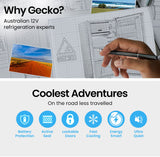 GECKO 95L Portable Upright Fridge, 12V/24V for Motorhome, Caravan, Silver - 45-Degree Angle