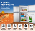 GECKO 95L Portable Upright Fridge, 12V/24V for Motorhome, Caravan, Silver