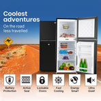 GECKO 125L Portable Upright Fridge, 12V/24V for Motorhome, Caravan, Black