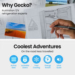 GECKO 125L Portable Upright Fridge, 12V/24V for Motorhome, Caravan, Silver