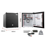 GECKO 57L Portable Camping Bar Fridge with Freezer 12V/24V, Black - Rear View