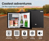 GECKO 57L Portable Camping Bar Fridge with Freezer 12V/24V, Black - Side View