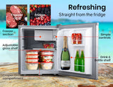GECKO 57L Portable Camping Bar Fridge with Freezer 12V/24V, Silver