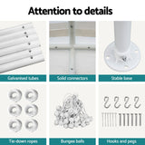 Instahut Carports 3x6m Carport Kits Steel Shelter Gazebo Canopy Garage Portable Garden Shed - Rear View