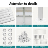 Instahut Carports 6x6m Carport Kits Steel Shelter Gazebo Canopy Garage Portable Garden Shed - Rear View