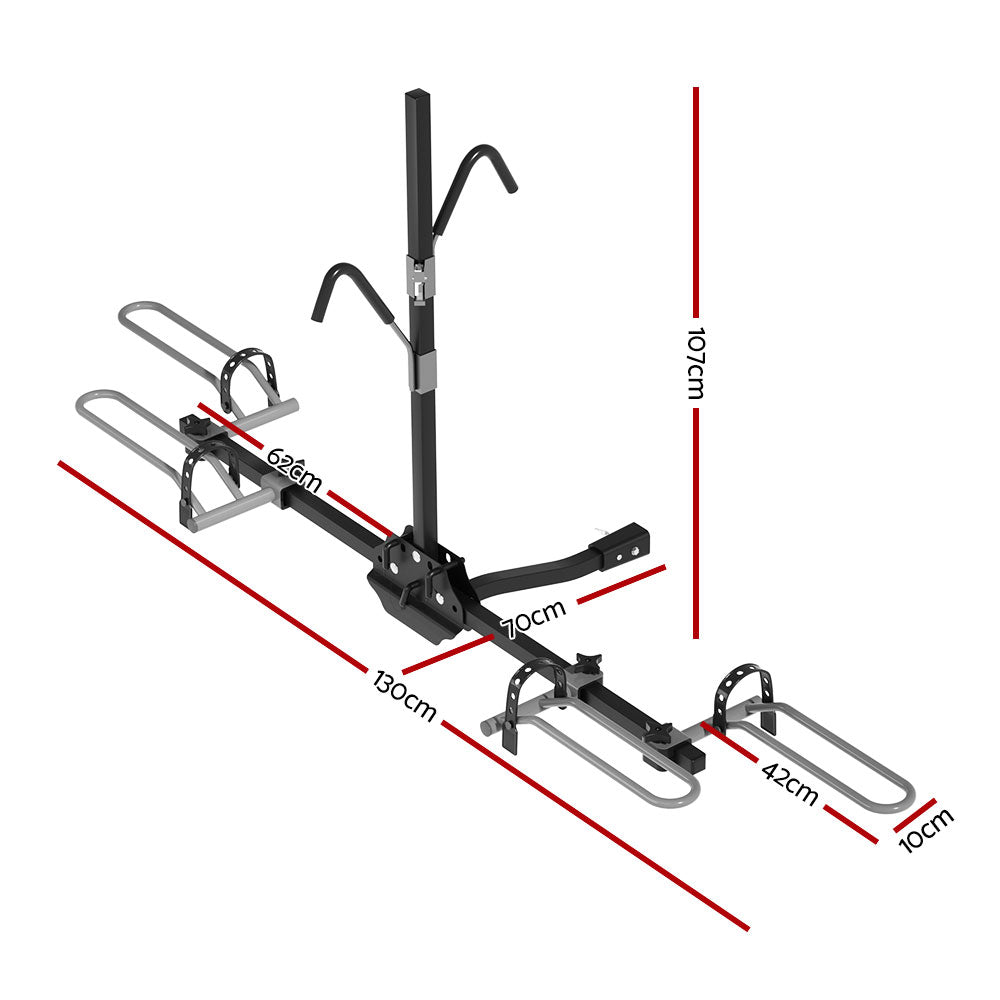 Giantz 2 Bicycle Bike Carrier Rack Car 2 Hitch Mount Platform Foldable Black,Giantz 2 Bicycle Bike C