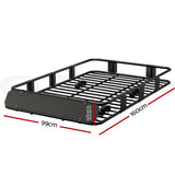 Giantz Universal Car Roof Rack Basket Luggage Vehicle Cargo Carrier 160cm Black - Front View