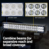 Giantz 20 Inch LED Offroad Light Bar - Waterproof Flood & Spot Driving Lamp for Trucks - Top-Down View