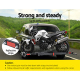 Giantz Motorcycle Motorbike Carrier Rack Arm Dirt Bike Ramp 2Towbar Steel Black,Giantz Motorcycle Motorbike Carrier Rack Arm Dirt Bike Ramp 2Towbar Steel Black - Side View