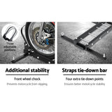 Giantz Motorcycle Motorbike Carrier Rack Arm Dirt Bike Ramp 2Towbar Steel Black,Giantz Motorcycle Mo