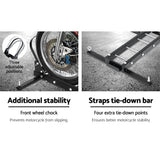 Giantz Motorcycle Motorbike Carrier Rack Arm Dirt Bike Ramp 2Towbar Steel Black,Giantz Motorcycle Motorbike Carrier Rack Arm Dirt Bike Ramp 2Towbar Steel Black - Top-Down View