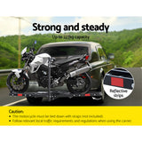 Giantz Motorcycle Motorbike Carrier Rack Ramp 2Towbar Adjustable Height Black,Giantz Motorcycle Moto