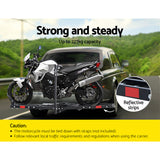 Giantz Motorcycle Motorbike Carrier Rack Ramp 2Towbar Adjustable Height Black,Giantz Motorcycle Motorbike Carrier Rack Ramp 2Towbar Adjustable Height Black - Side View