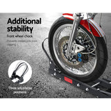 Giantz Motorcycle Motorbike Carrier Rack Ramp 2Towbar Adjustable Height Black,Giantz Motorcycle Moto
