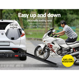 Giantz Motorcycle Motorbike Carrier Rack Ramp 2Towbar Adjustable Height Black,Giantz Motorcycle Moto