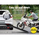 Giantz Motorcycle Motorbike Carrier Rack Ramp 2Towbar Adjustable Height Black,Giantz Motorcycle Motorbike Carrier Rack Ramp 2Towbar Adjustable Height Black - 45-Degree Angle