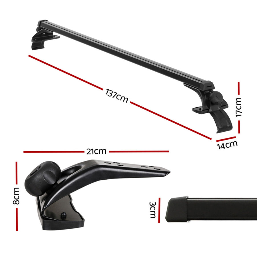 Universal Car Roof Racks Pod Aluminium Cross Bars Brackets 145cm Black, image 2