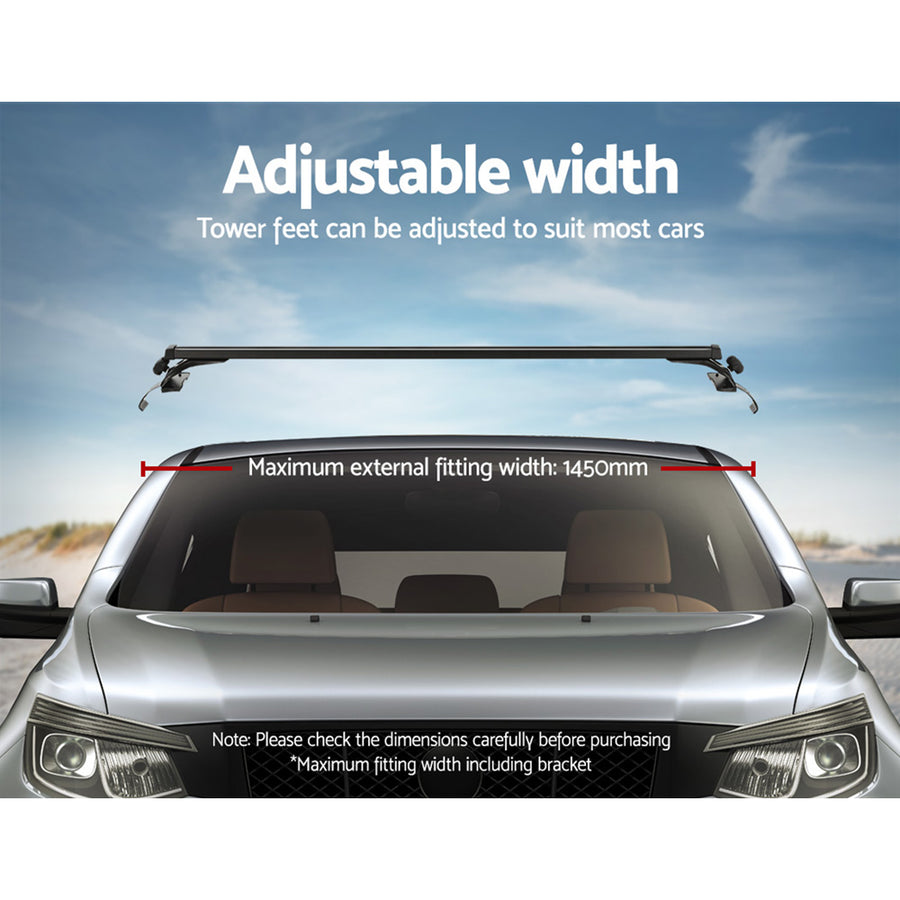 Universal Car Roof Racks Pod Aluminium Cross Bars Brackets 145cm Black, image 5