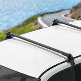 Universal Car Roof Racks Pod Aluminium Cross Bars Brackets 145cm Black - Close-Up Angle