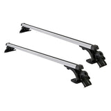 Universal Car Roof Racks Pod Aluminium Cross Bars Brackets 145cm Silver - Side View