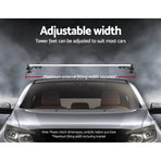 Universal car roof rack cross bars, 145cm, silver aluminium, end caps